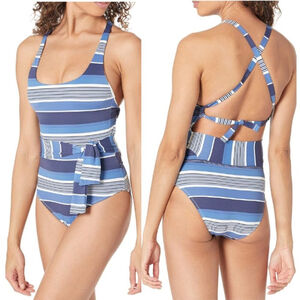 SKYE SWIMWEAR NWT Monica Striped One Piece Swimsuit Bathing Suit Women's Medium